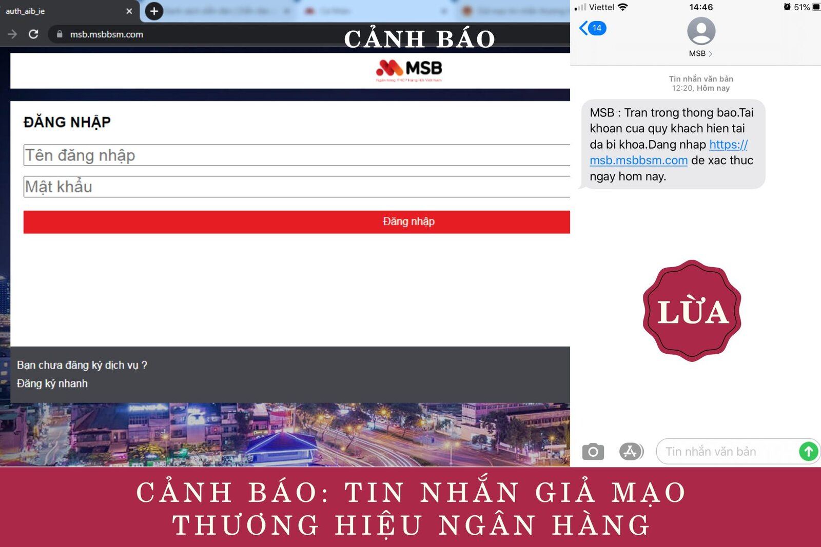 Cách nhận biết tin nhắn giả mạo thương hiệu ngân hàng để không bị lừa